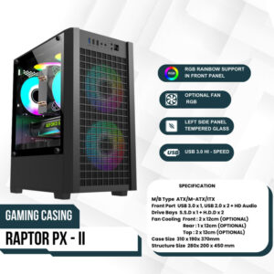Casing Gaming Raptor PX2 - M-ATX/ITX