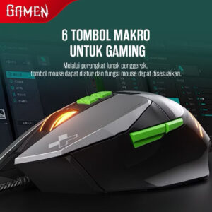 Mouse Gaming Gamen G310 RGB 10 Mode 7200 DPI dengan 6 Tombol Makro